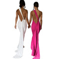 Liu Ming Valentines Day Gift Women Elegant Sexy Backless Slim Birthday Party Y2K Maxi Prom Dress