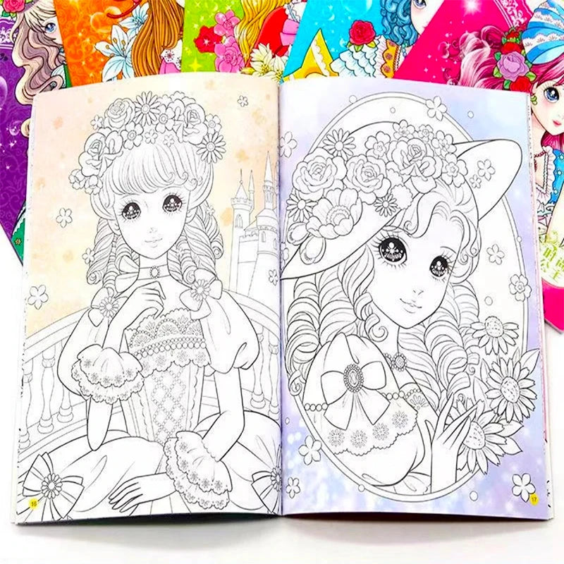 Wholesale Printing Custom Color Magazine Manga Colour Print Children Painting Comics Be Torn Out Easily Sticker Coloring Books