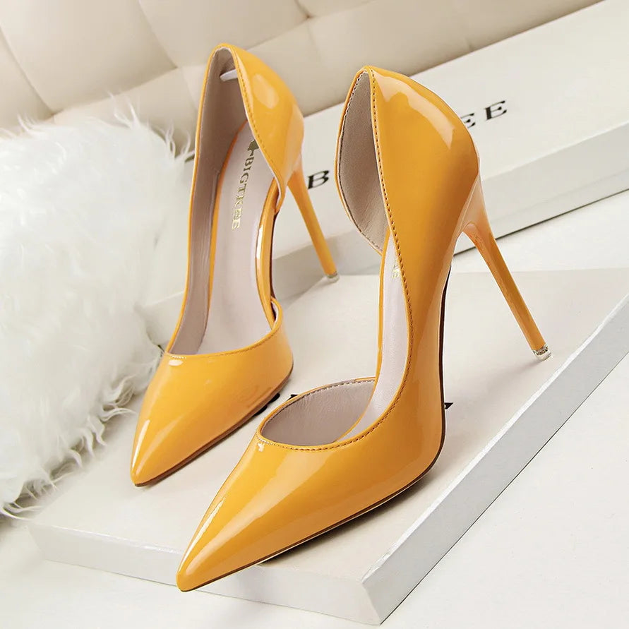 Fashion Simple Fine With Ladies High Heels Pointed Hollow Elegant Ladies Wedding Shoes Banquet Women Dance Shoes Best-selling