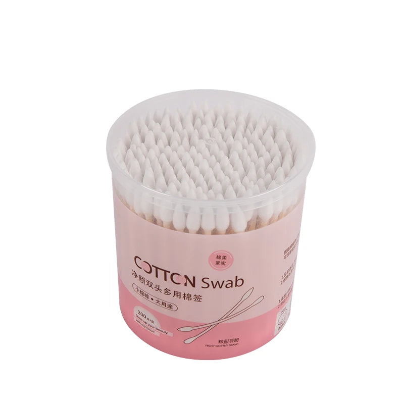 Hot Sale 100% Pure Cotton Gentle Daily Ear Buds Skin-Friendly Packaged in PP Box 200 Pcs Cleaning Beauty Personal Care Product