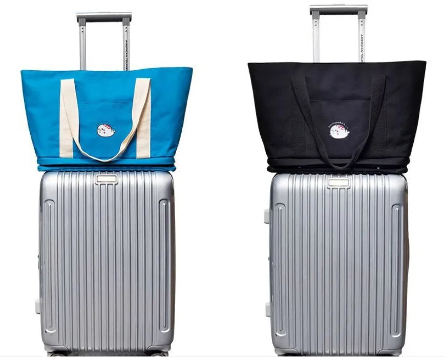 Large Capacity Trolley Case Customized Portable Storage Bag One-Shoulder Airplane Design Canvas Material Zipper Closure Lady
