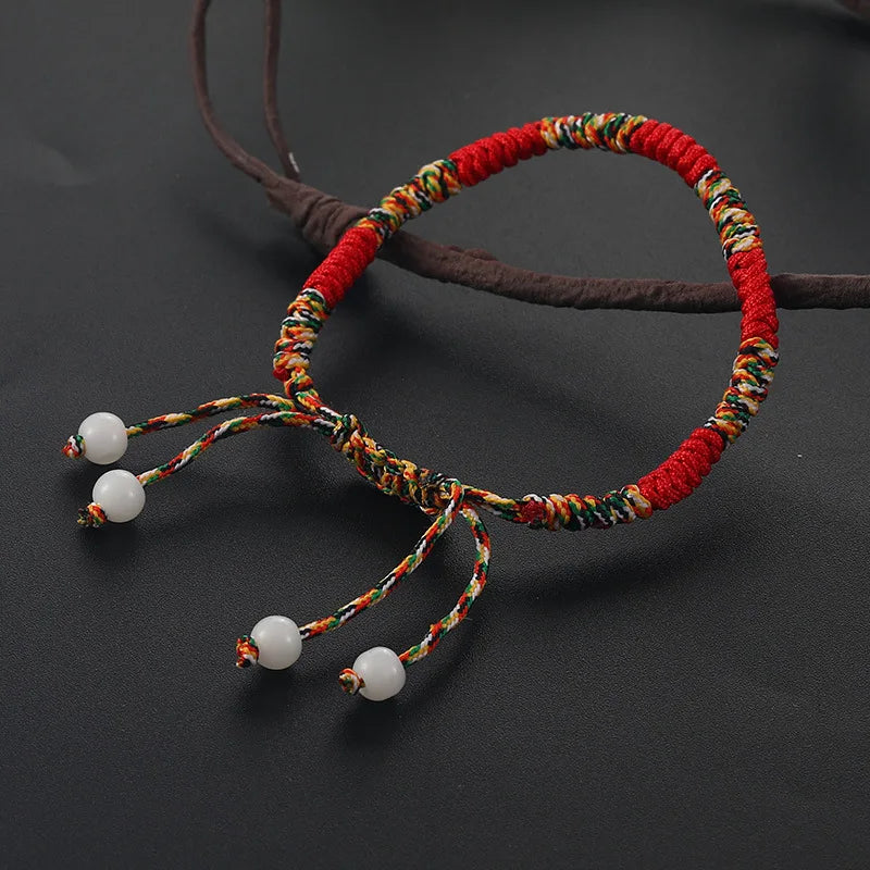GT Lucky Red String Bracelet Handmade Woven Adjustable Colorful Buddhist Tibetan Bracelets for Women Men Jewelry