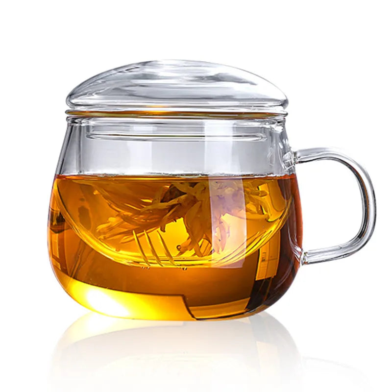Hot Sale Insulated Double Wall Borosilicate Glass Mug with Handle and Lid Eco-Friendly Reusable Tea & Coffee Bulk Pack