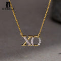 Light Luxury Chic 925 Sterling Silver 18k Gold Plated XO Letter Zircon Pendant Necklaces for Women