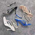 Large Size New Style square Toe Stiletto High Heel Flip Flops One Word Buckle Female Sandals 004
