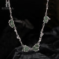 ICEBELA Jewelry New Chinese Bamboo Necklace Female S925 Sterling Silver National Temperament Bamboo Green Jade Necklace
