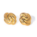 J&D Spiraling 18k Gold Stainless Steel Twisted Hoop Earrings Minimalist Jewelry Hypoallergenic for Women