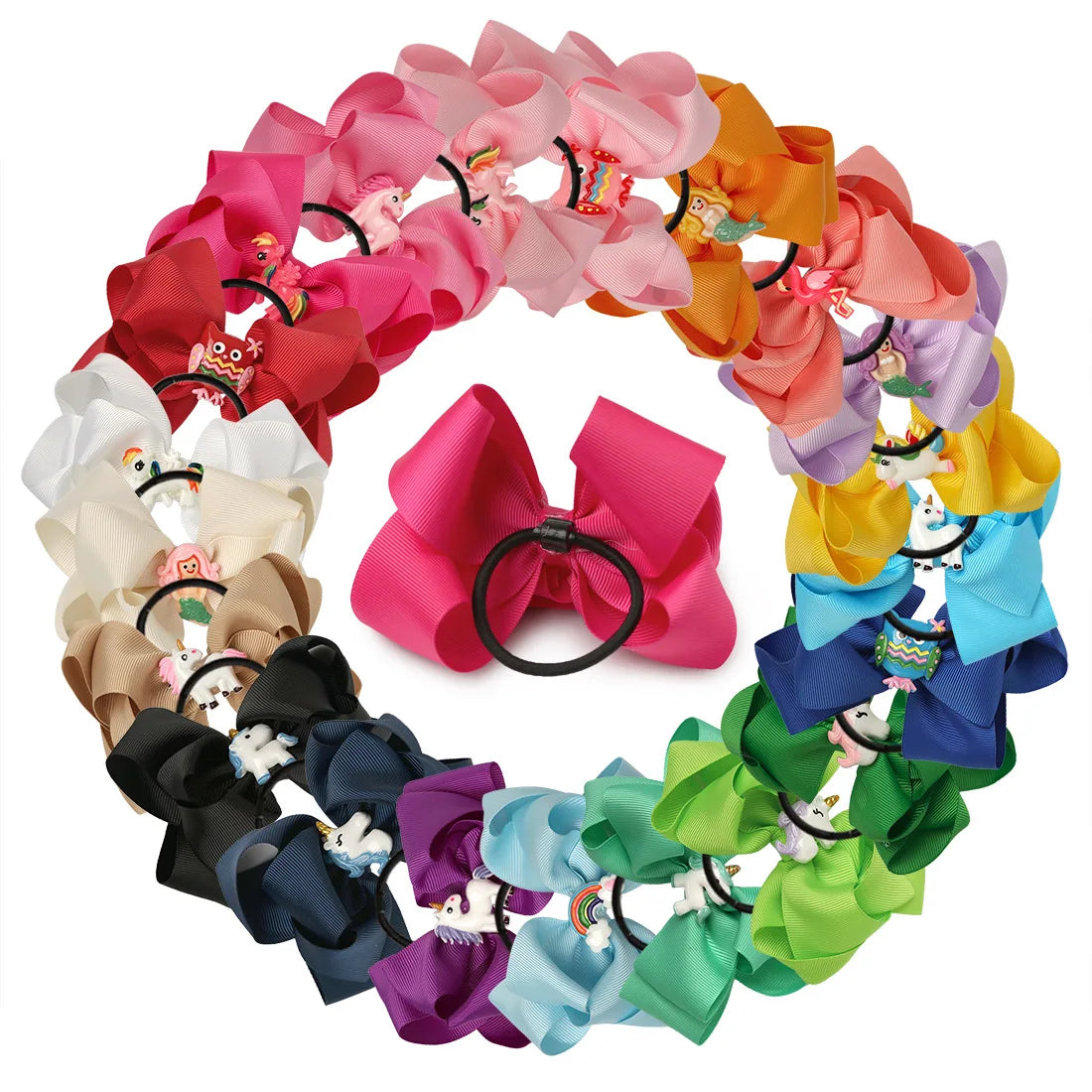 Children's Boutique Soft Bow Hair Band with Unicorn Mermaid Accessories DIY Baby Girls Hair Accessories in 20 Colours