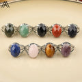 Natural Gemstone Faceted Beads Cabochons Silver Rings  Oval / Round Coin Shape Bands Fashion Jewelry