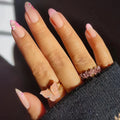 Wholesale Temooi 24Pcs ABS Soft False Nails Almond Flower Design Press Cute Nail Glue High Fake Fingers Decoration Custom