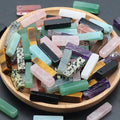 Rectangle Stone Pendant Assorted Colorful Natural Healing Crystal Genuine Stone Geometric Cubic Square Pendant for Necklace