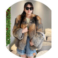 Wholesale Price Custom Design Red Fox Fashion Waist Length Real Natural Golden Fox Fur Coat