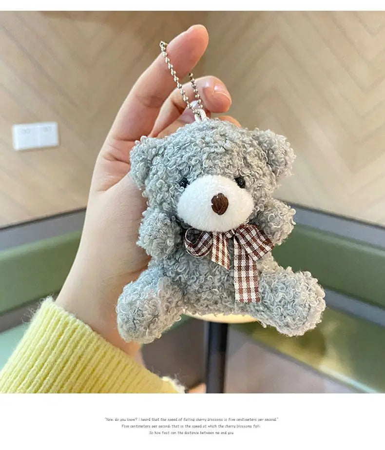8CM Cute Bear Animal Plush Doll Hanging Keychain Pendant Bag Charm Plush Toys Stuffed Animal Wholesale Teddy Bear Plush Keychain