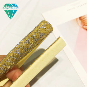 Hot Fixed Rhinestones Rope Full Round Tube Glass Rhinestones Strip Clothing Decoration