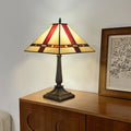Tiffany Table Lamp Antique Stained Glass Dining Table Lamp for Restaurant Bedside/Desk Reading/Living Room/Home Office/Bedroom