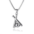 Hot Sale Hiphop Punk Sporty Baseball Bat Stainless Steel Softball Pendant Necklace Baseball Pendant Necklace for Men Women