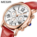 MEGIR 2058 Watch Fashion Women Bracelet Simple Ladies Watches Quartz Leather Clock Relogio Feminino Lady Sport Wristwatches
