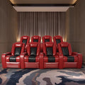 High-End Smart VIP Home Theater Recliner Genuine Leather Electric Sofa Top Cowhide Layer Customizable for Private Cinema Viewing