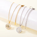 Retro Gold Plated Life of Tree Pendant Necklace Jewelry Stainless Steel Cubic Zirconia CZ Tree of Life Necklace for Women