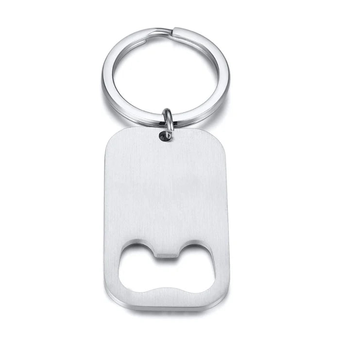 Matt Polish Creative Simple Fashion Personalized Engraved Stainless Steel Cheap Wholesale Custom Blank Bottle Opener Keychain