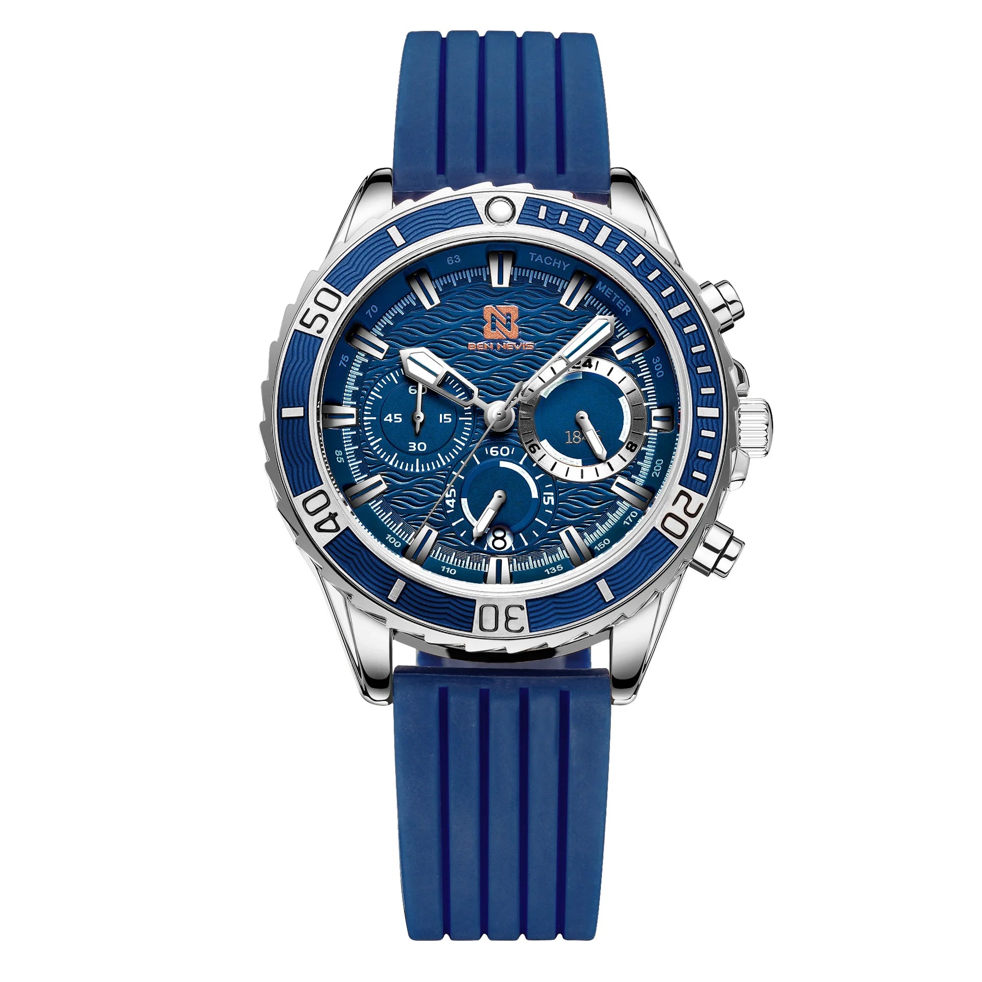 Fashion Luxury Sport Analog Quartz Chronograph Watch for Men Classic Casual Waterproof Wristwatch Silicone Mens Sports  Watch
