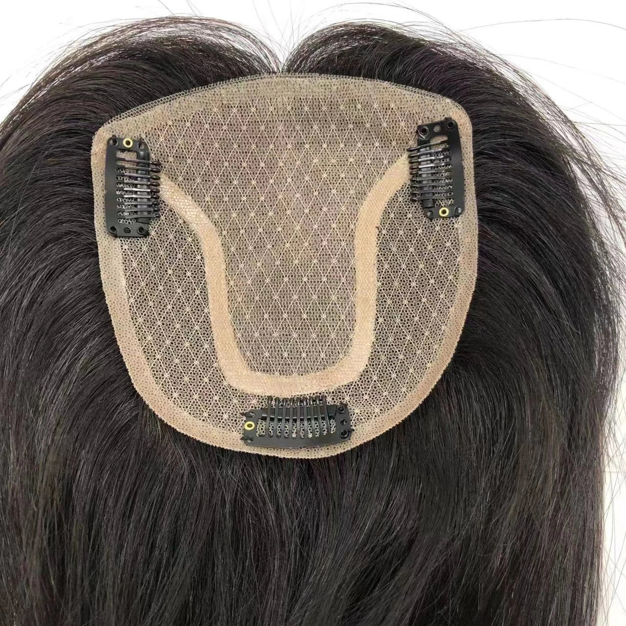 HJ  Stock Silk Base Topper Human Hair Peruvian Hair Wig Topper for Women People Black 613 Brown Women Topper