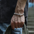New Simple Geometric Twisted Cuff Bracelet Men's Classic Bangles Silver Plated Crystal Rhinestone Fashion Anniversary Jewelry