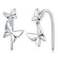 925 Sterling Silver Simple Butterfly Stud Earrings for Women Fine Jewelry Girls Silver Earrings Zircon Jewelry SCE1501