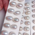Wholesale Price Freshwater Pearls 3A High Luster Drop Rice Pearls with Half Hole for Jewelry Earring 6-6.6mm