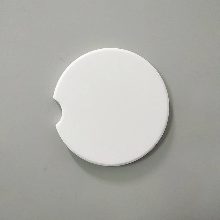 Customizable White Ceramic Car Coaster Absorbent UV Sandstone Mat & Pads Drinks Mat Blank Custom Printed Coasters