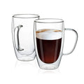 16Oz Water Espresso Double Walled Glass Coffee Cup Glass Tea Cups Clear Double Wall Glass Cup With Handle