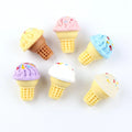 Kawaii Ice Cream Cone Dessert 3D Resin Flat Backs Cabochon Miniature Food Art Supply Doll House Toy Decoration
