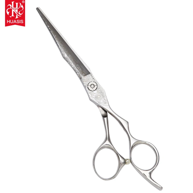 SG-615 Professional Hair Scissors 6.5 Inch Sword Blade Damascus Pattern Barber Scissors Japanese 440C Hair Hair Salon Supplies