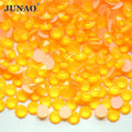 JUNAO Top Quality SS6 SS10 SS12 SS16 SS20 Neon Orange Color Strass Rhinestone Flatback Glass Crystals for Clothes