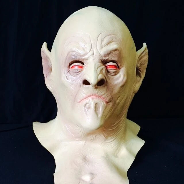 Bald alien Latex Demon Headgear Horror Old Man alien Neck Headdress bar Party COS Weird Horror Mask