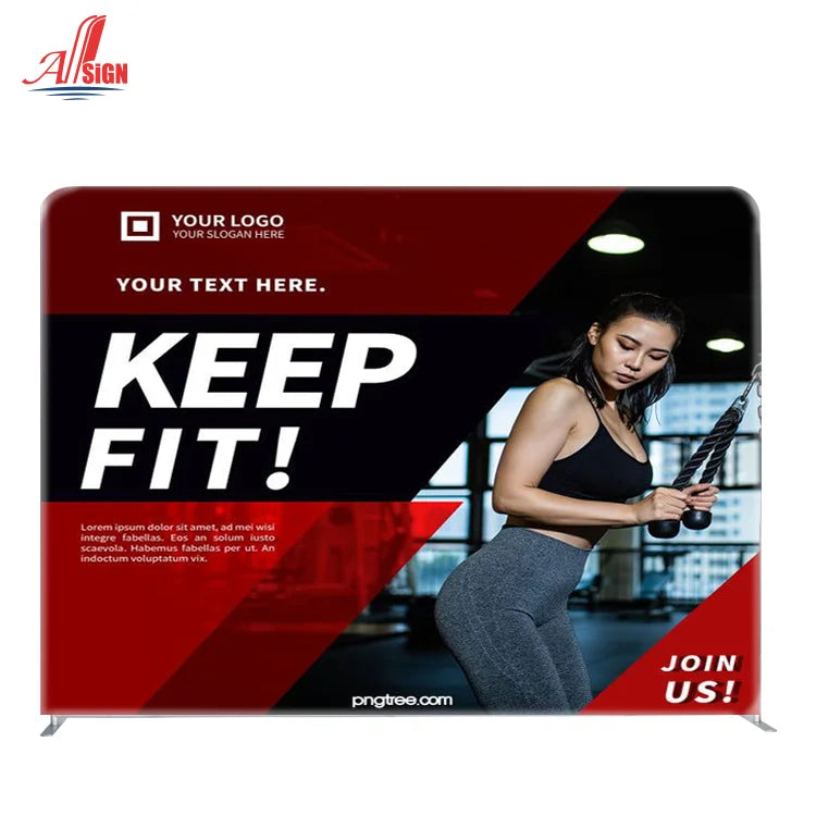 Durable 10ft Fast Install Reusable Portable Exhibition Media Wall Aluminum Tension Fabric