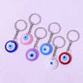 Hot Sale Turkiye Evil Angel Eye Amulet Metal Key Chain Ring Protective Talisman Keyring Turkish Turkey Blue Eye Pendant Keychain