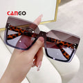 Women's Comfortable Oversize Rimless Diamond Cut Sun Glasses Gradient Color with UV400 Lenses Light Weight