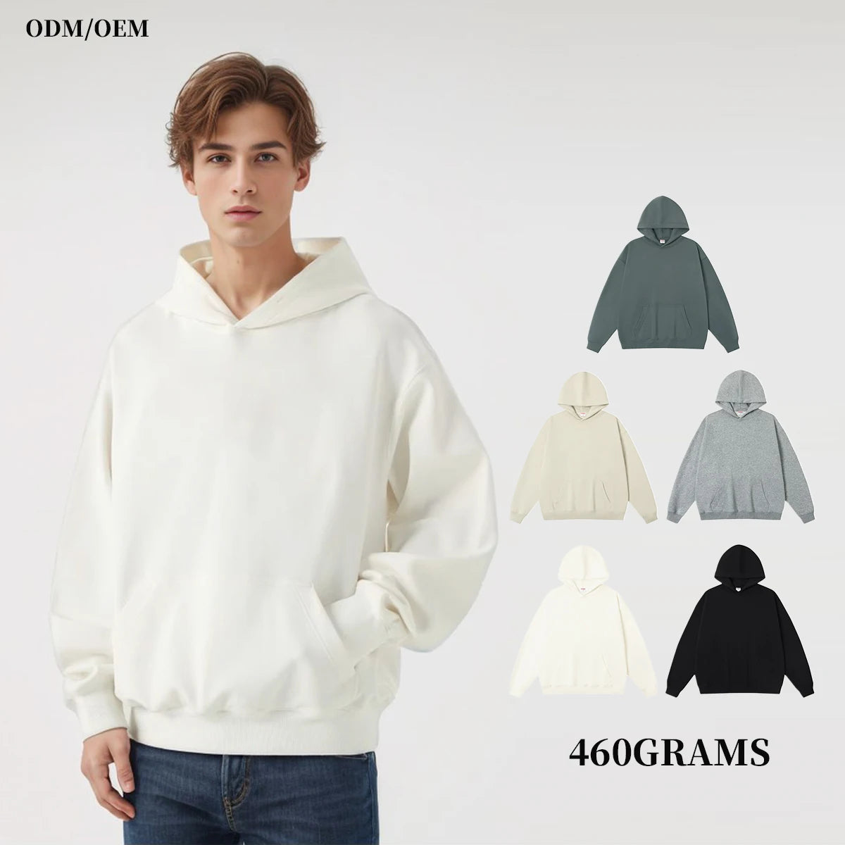 Wholesale Mens Hoodies Without Drawstring Custom Print Embroidery Logo Cotton Unisex Pullover Hoodie for Men