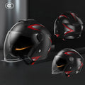 Motorcycle Helmet Casco 3/4 Open Face Helmet Double Lens Cafe Racer Helmet