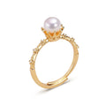 Hot Sale Lace Ring Jewelry 18K Gold Plated Natural Freshwater Pearl Ring for Women