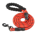 Wholesale Double Light Reflective Dog Cat Leash Soft Foam Handle Alloy Polyester Plastic Ribbon Decorations Solid Pet Lead