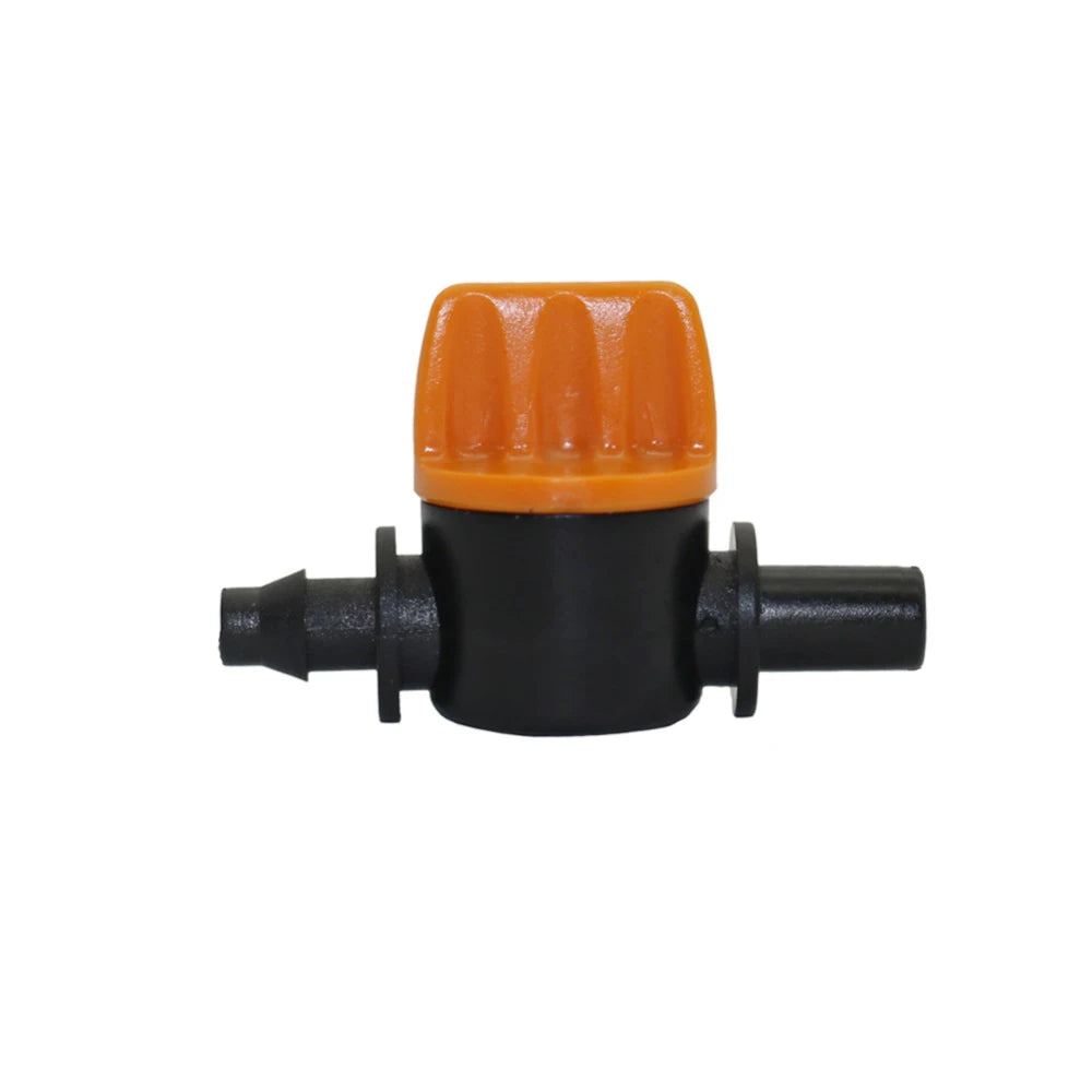 Agricultural Garden Irrigation 6mm to 4/7mm Micro Stop Valve Hose End Control Connector