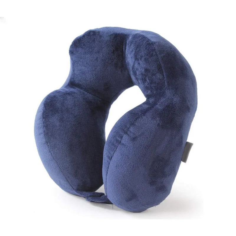 OEM Ergonomic Foldable Wholesale Neck Rest Support PP Cotton Filled Travel U-Shape Pillow with Knitted Technics Custom Logo