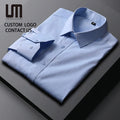 Liu Ming Customized Printed 2025 New Arrivals Men Clothes Formal Office Business Turn Down Collar Long Sleeve Dress Shirts