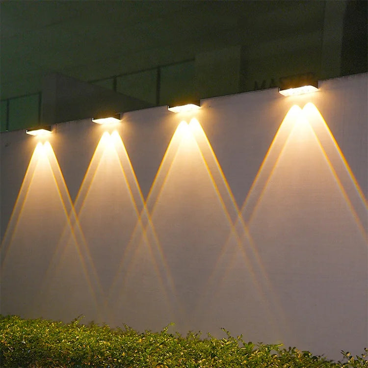 Howlighting Solar Courtyard Wall Lamp Outdoor Tricolor Dimming Garden Wall Decoration Ambience Wash Wall Landscape Lamp