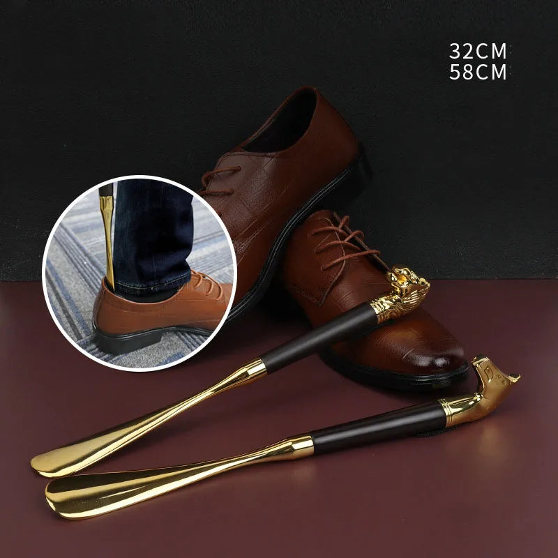 Factory Wholesale Luxury Wear Shoe Helper Lion Head Long Handle Shoe Horn