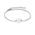 New Arrival Gold Color Stainless Steel Charm Round Id Tags Charm Cursive Letters Bracelet for Women