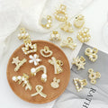 Korean Style 2cm~3cm Kids Small Golden Rhinestone Pearl Hair Claw Clips Butterfly Mini Metal Hair Clamp Hairpins Wholesale