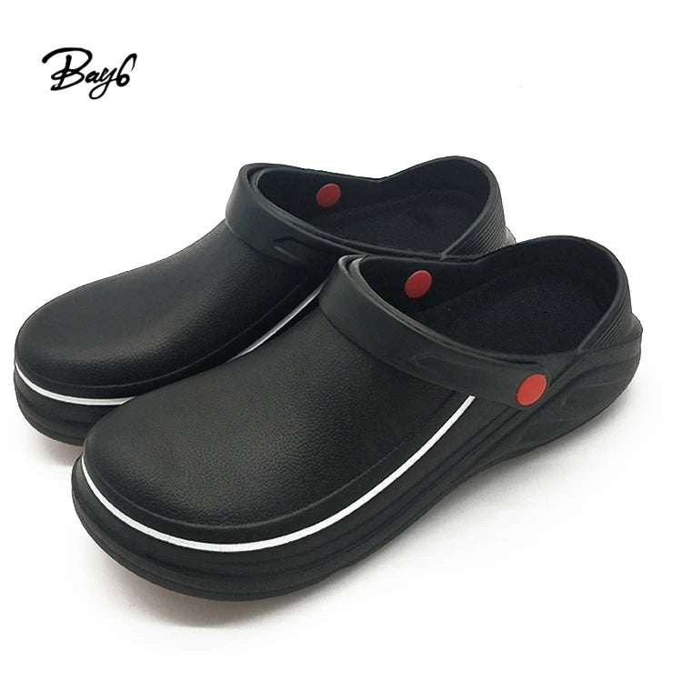 Injection Non-slip Eva Customized Black Hotel in Kitchen Chef Shoes